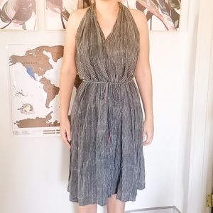 Fabindia Striped Tie Dress
